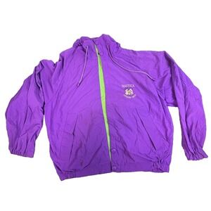 Vintage Nautica Jacket Mens Large Purple Offshore Races Hooded Windbreaker 90s